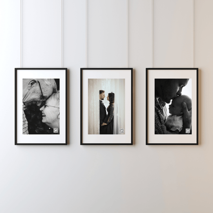 3 MemoryFrames an einer Wand